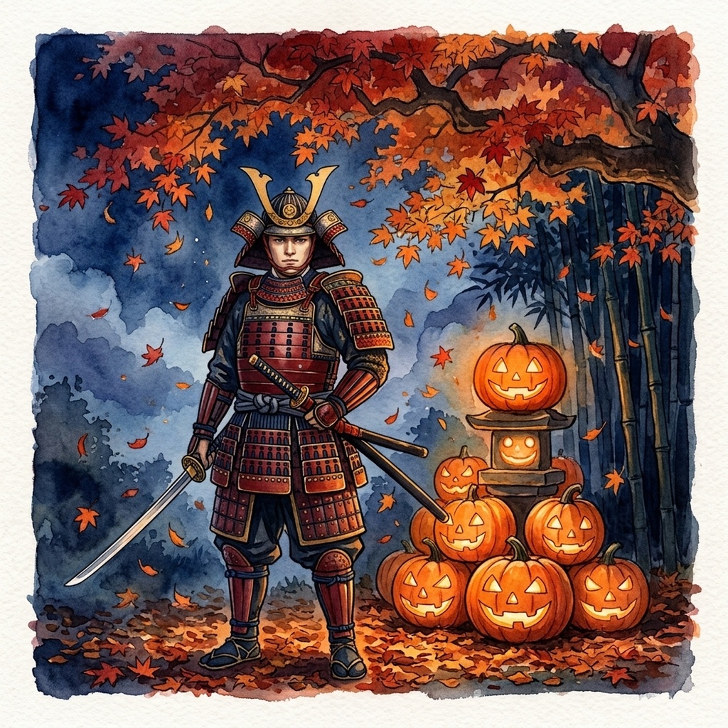 日本の文化とハロウィン（3枚セット）
