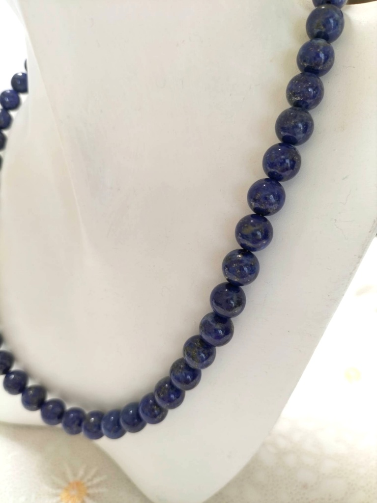 天然石ラピスラズリ(無着色)のマグネット式ネックレス