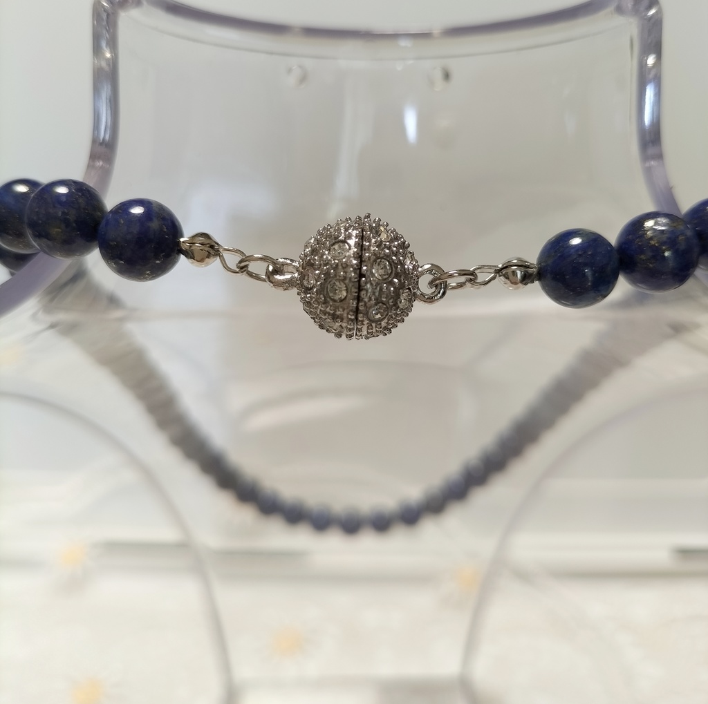 天然石ラピスラズリ(無着色)のマグネット式ネックレス