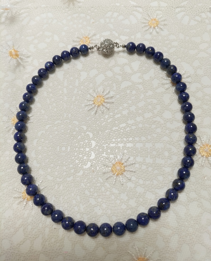 天然石ラピスラズリ(無着色)のマグネット式ネックレス