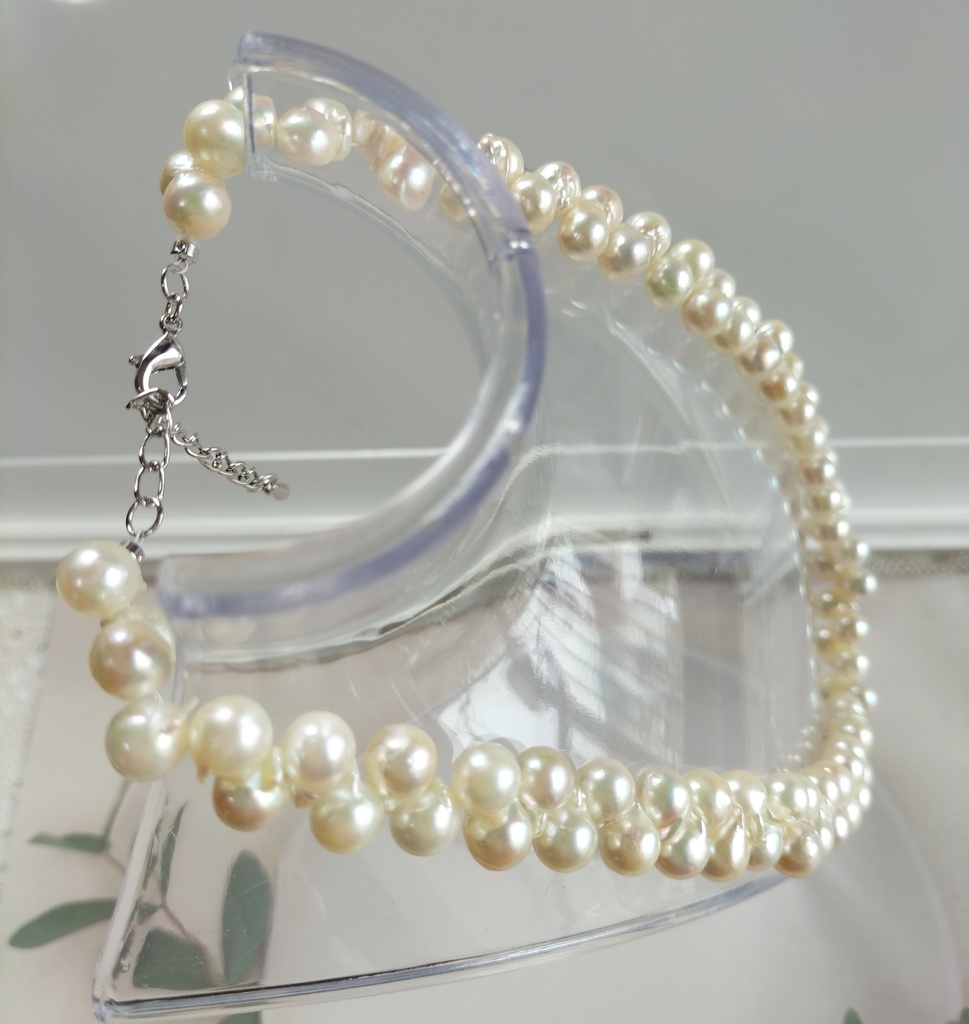 日本産あこや真珠、クレオパトラ珠のネックレス