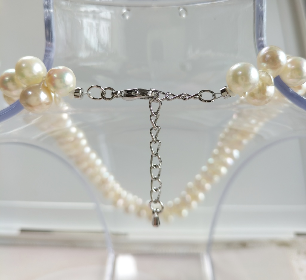 日本産あこや真珠、クレオパトラ珠のネックレス