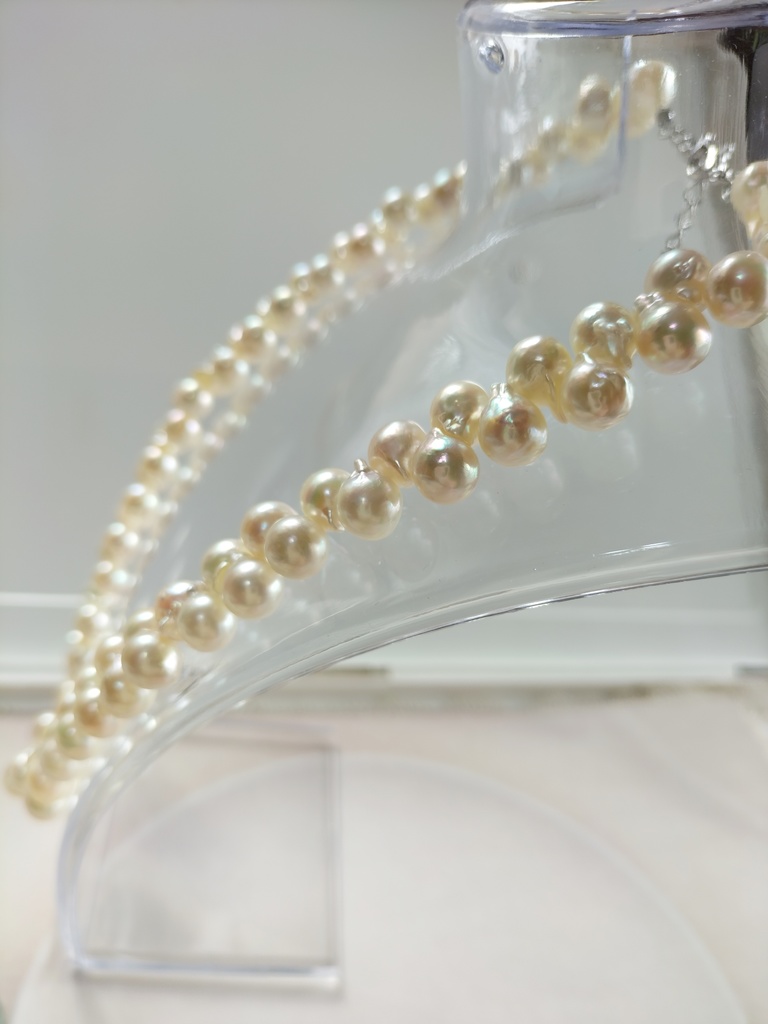 日本産あこや真珠、クレオパトラ珠のネックレス