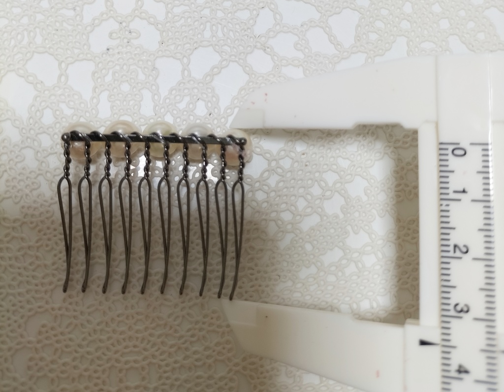 日本産あこや本真珠のヘアコーム 10本足