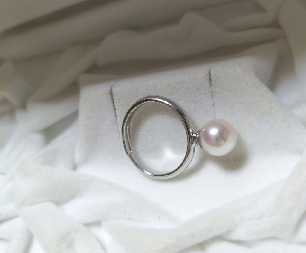 あこや本真珠(日本産)の指輪 フリーサイズ