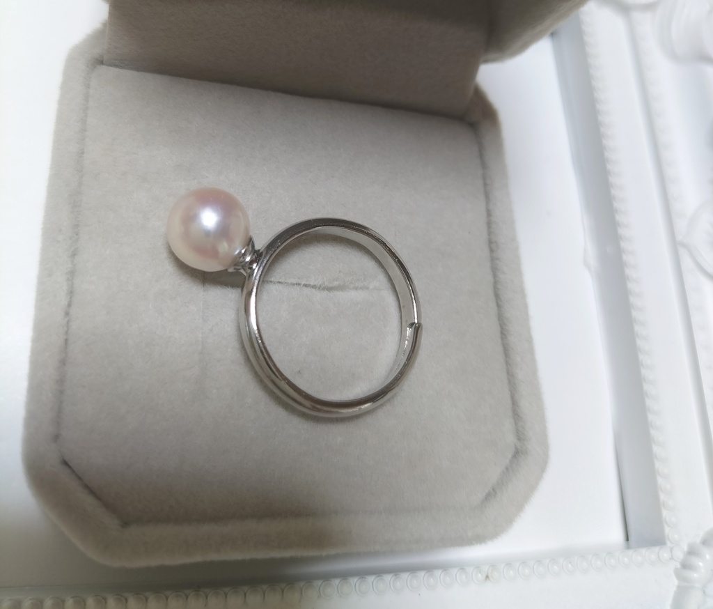 あこや本真珠(日本産)の指輪 フリーサイズ