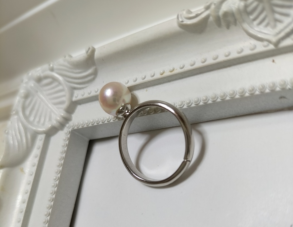 あこや本真珠(日本産)の指輪 フリーサイズ