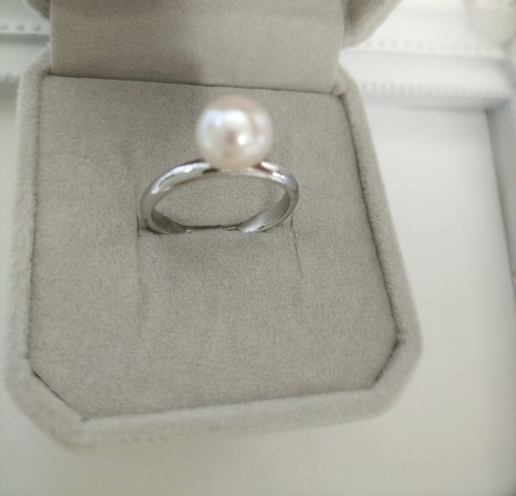 あこや本真珠(日本産)の指輪 フリーサイズ