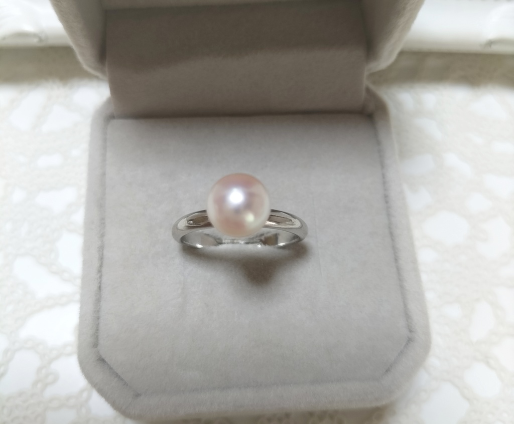 あこや本真珠(日本産)の指輪 フリーサイズ