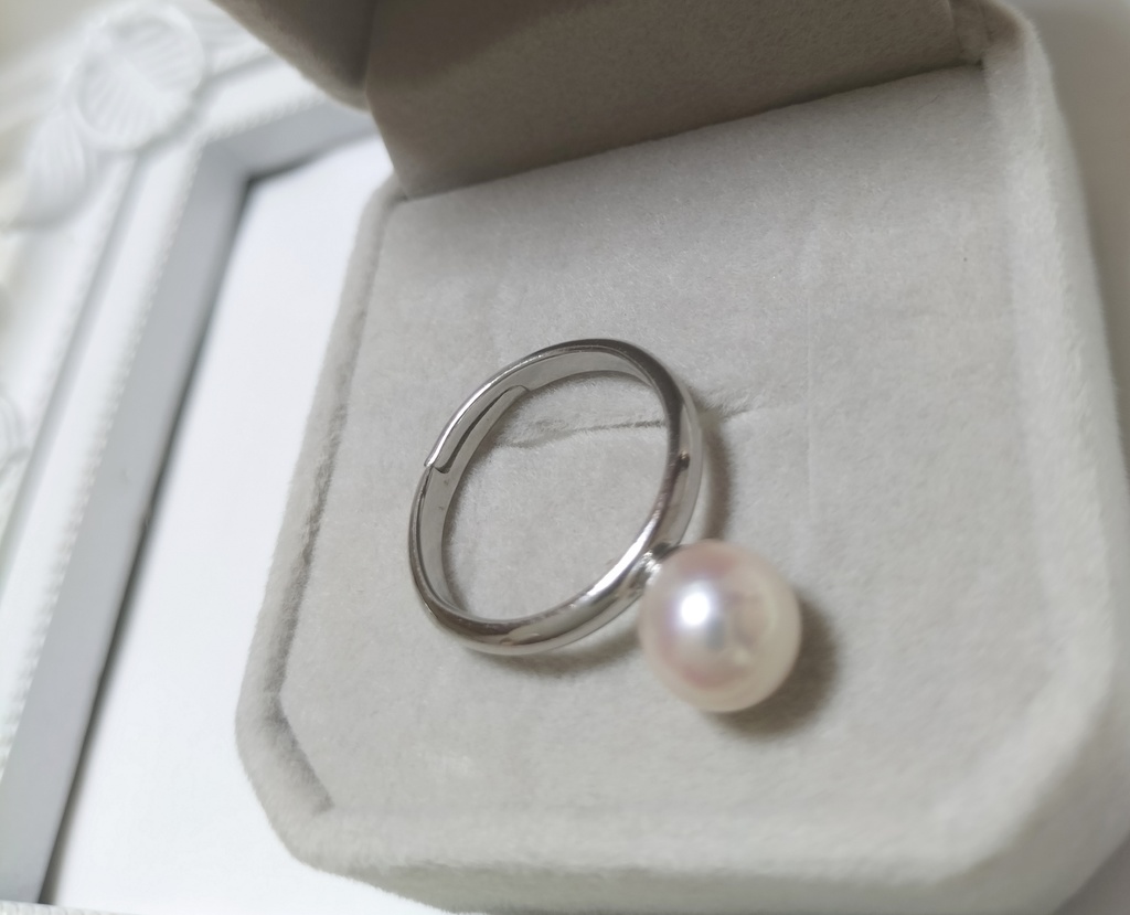 あこや本真珠(日本産)の指輪 フリーサイズ