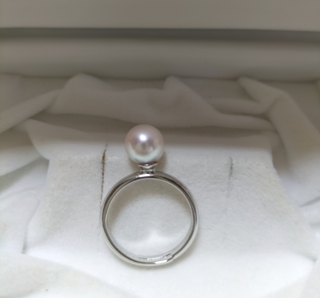 あこや本真珠(日本産)の指輪 フリーサイズ