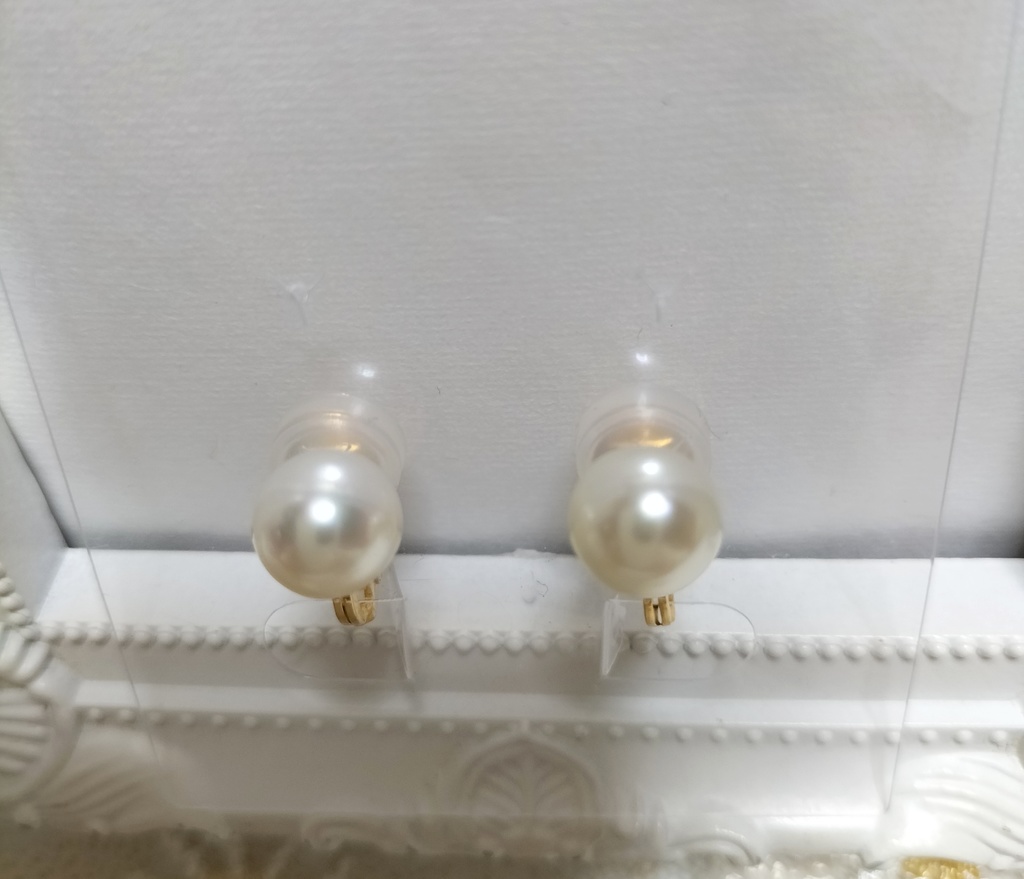 日本産あこや本真珠(宇和島産)の調節可能なクリップ式イヤリング
