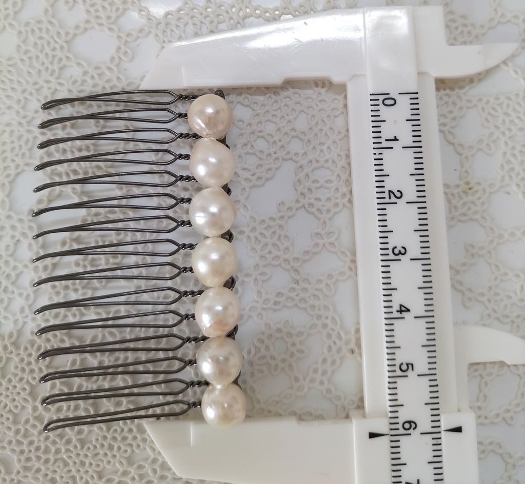 日本産あこや本真珠のヘアコーム15本足