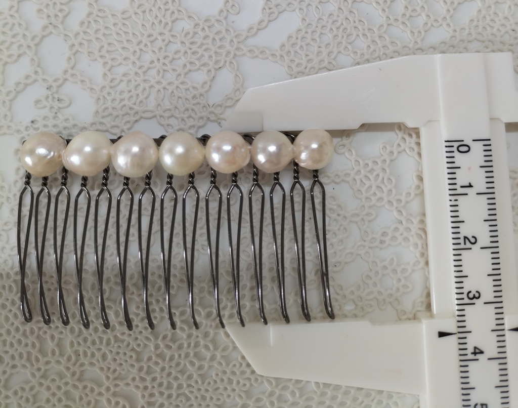 日本産あこや本真珠のヘアコーム15本足