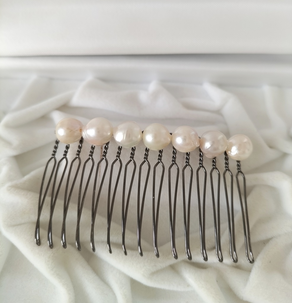 日本産あこや本真珠のヘアコーム15本足