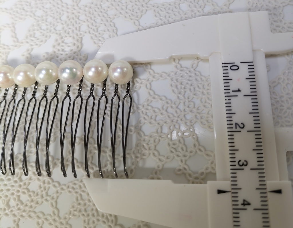 あこや本真珠(宇和島産)のヘアコーム15本足