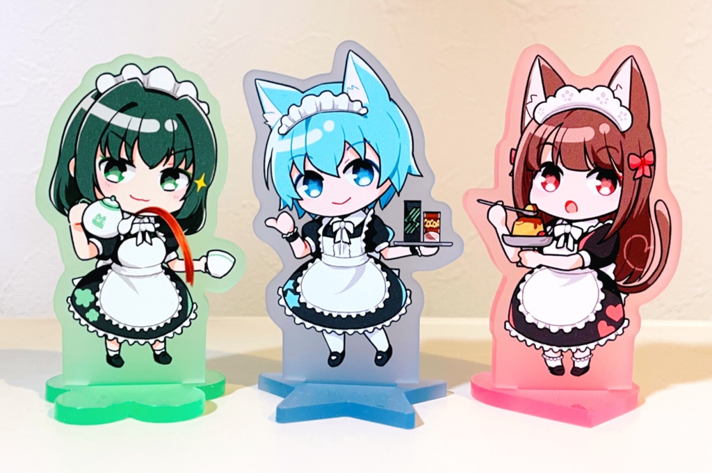 しゅいろママ・村上さん・藍ちゃん メイド服アクリルスタンド