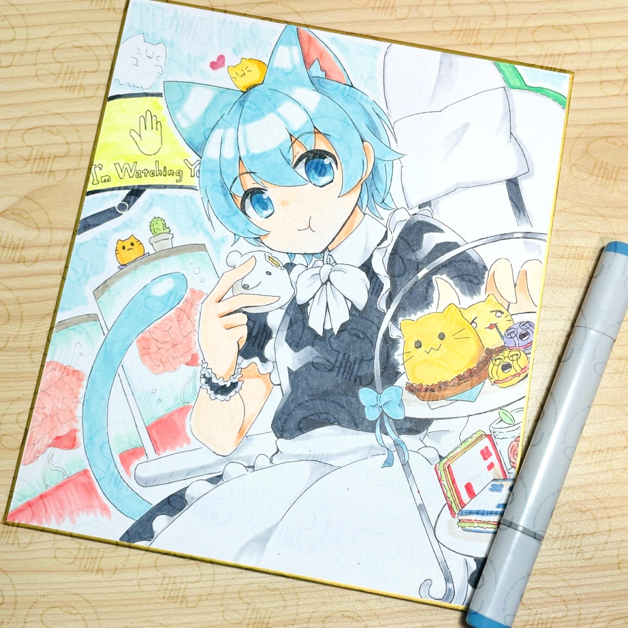 手描きアナログ色紙