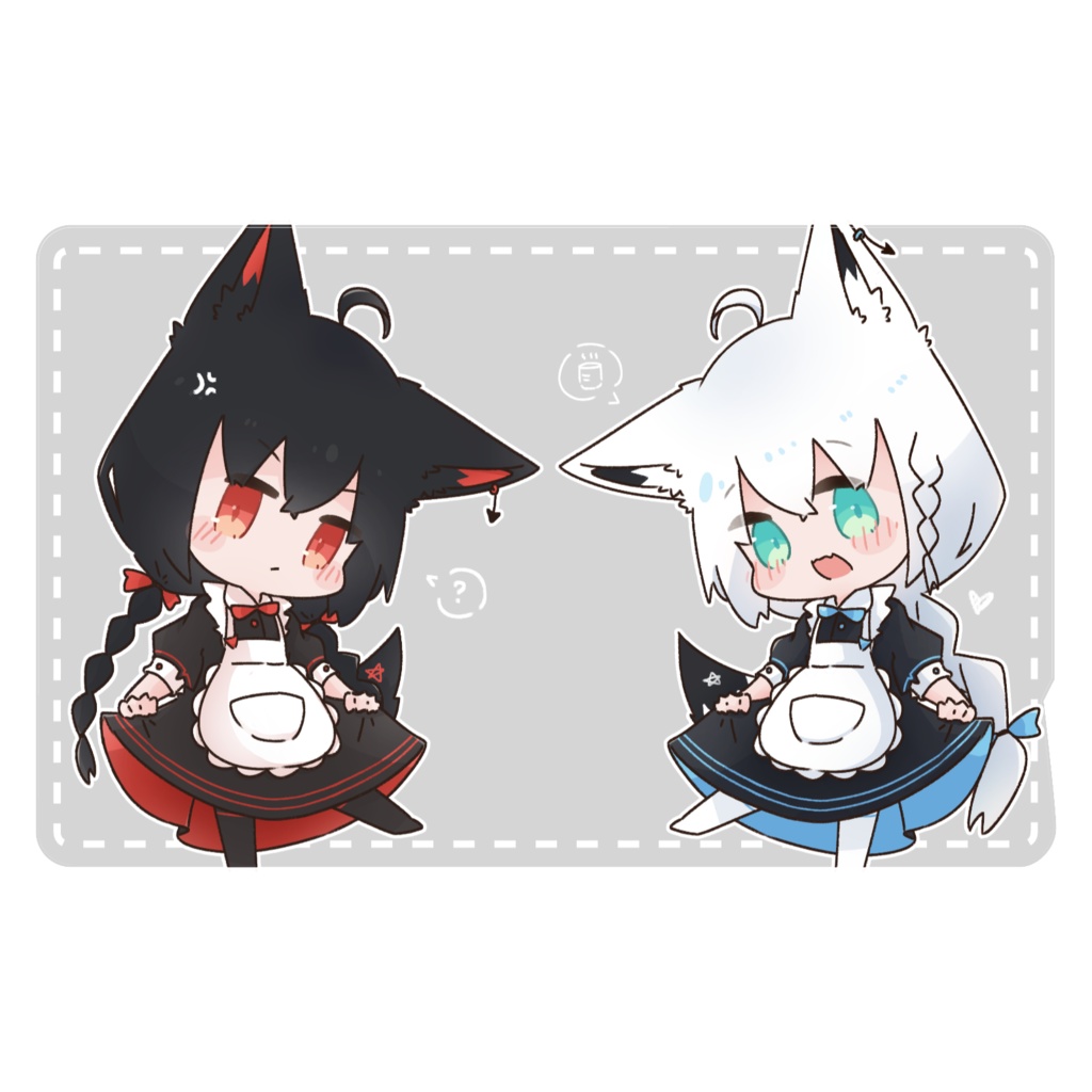 【非公式】白上フブキICカードステッカー「クロシロメイド」