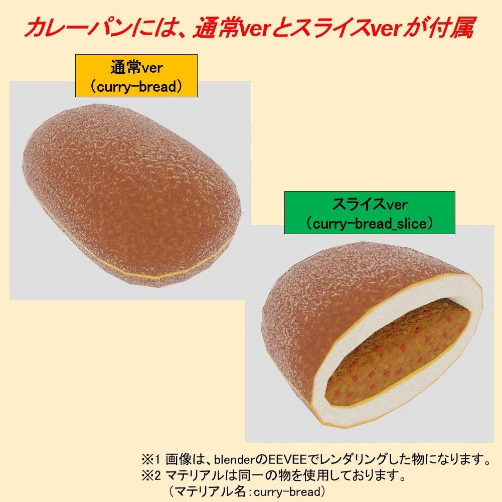 【無料】 「3Dモデル」惣菜パン_Part1