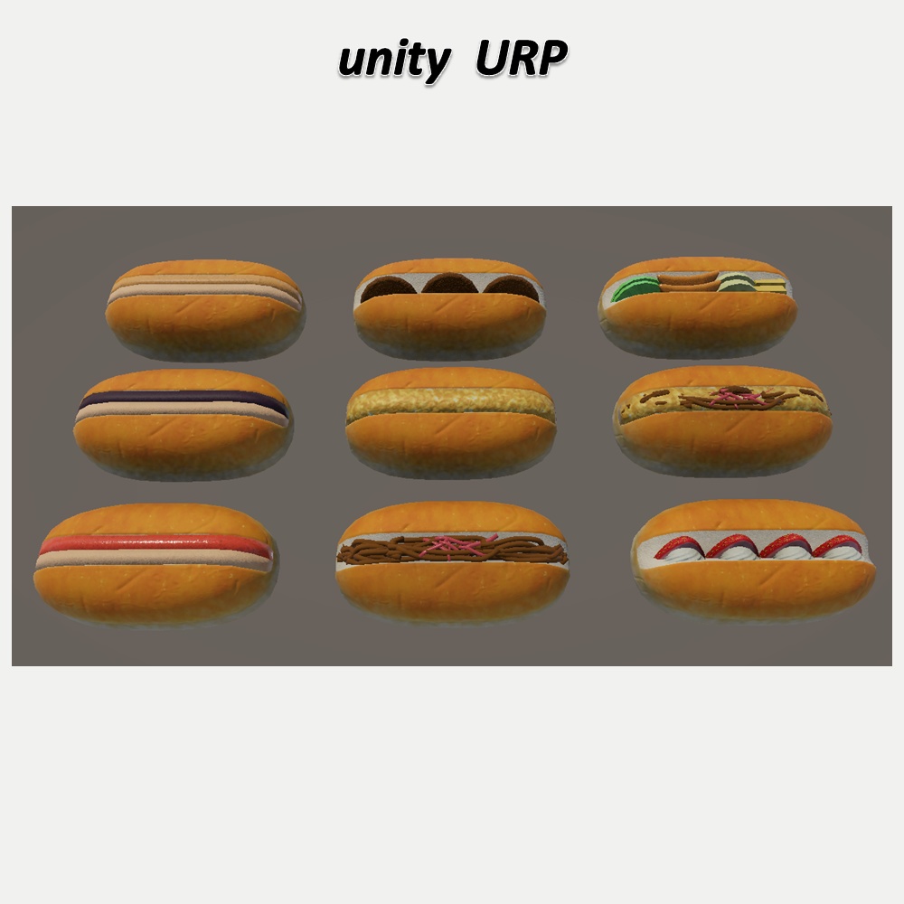 【無料 FREE】「3Dモデル」コッペパンサンド