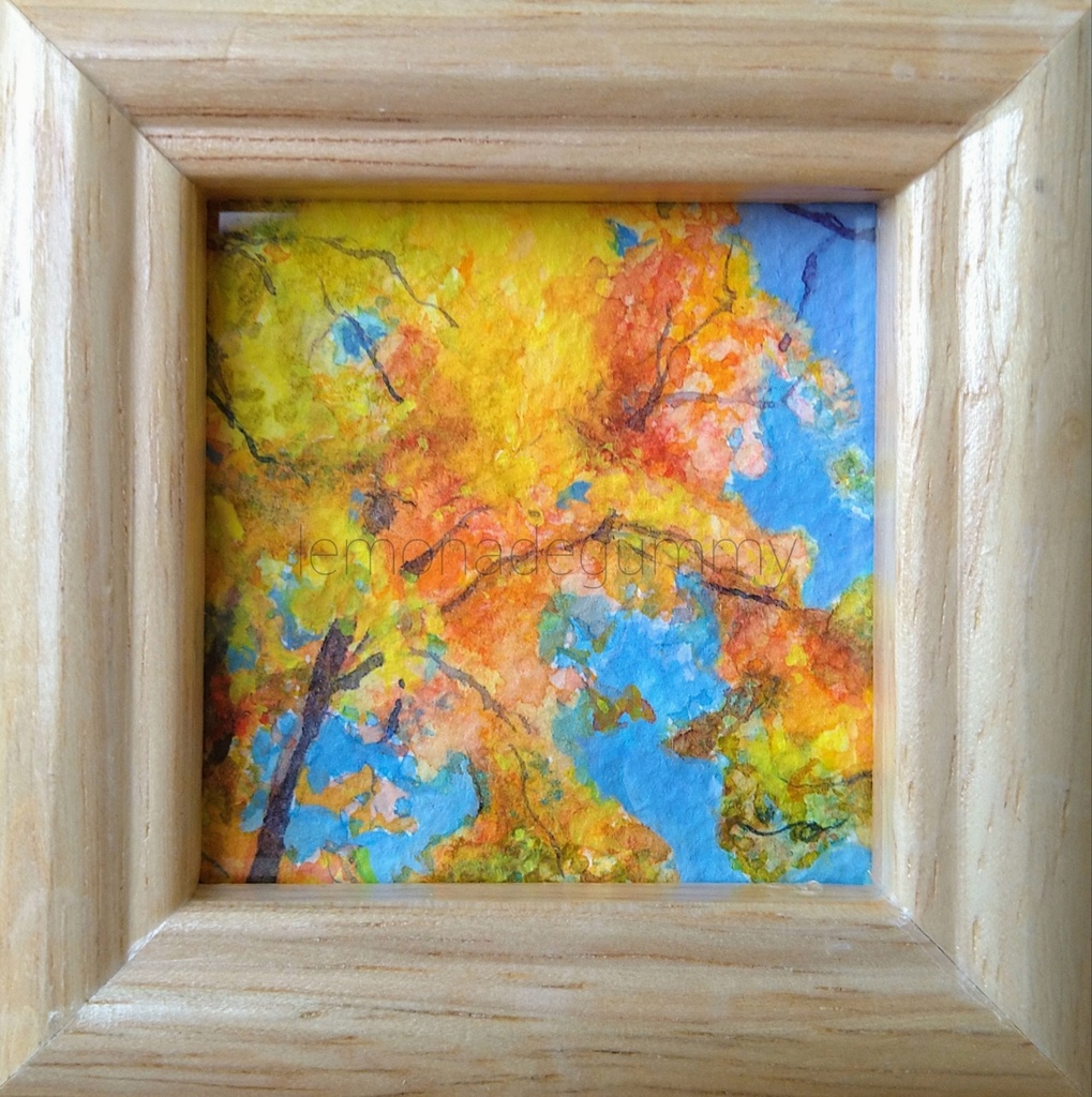 特価ミニ原画「秋晴」額縁付き