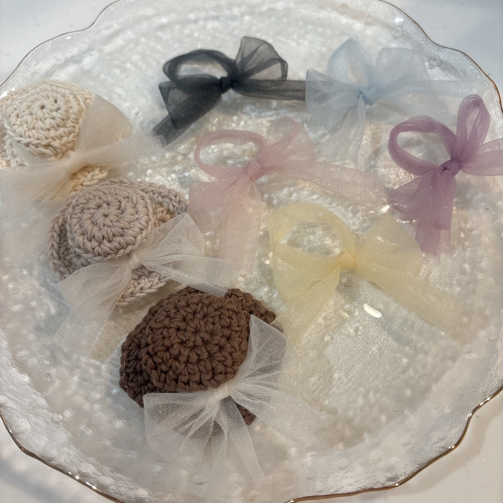 【リボン2色】ぬいぐるみ用チュールリボンの帽子