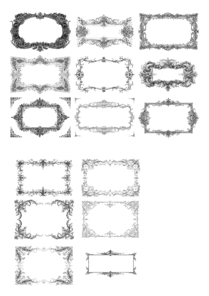 【印刷可】モノクロフレーム素材集207点
