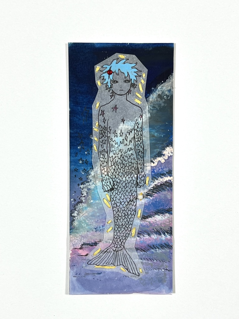 イラスト原画カード(夜の海)