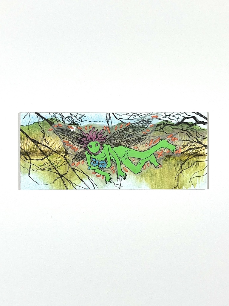 イラスト原画カード(公園の池)