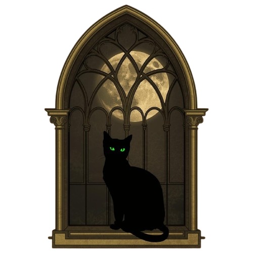 猫のアンティーク風水彩イラスト ハロウィーンバージョン10点 PNG形式