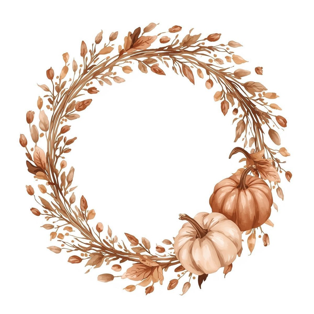 【Canva】水彩風 ハロウィン クリップアートセット1(ブラウン系/全10点)PNG背景透過