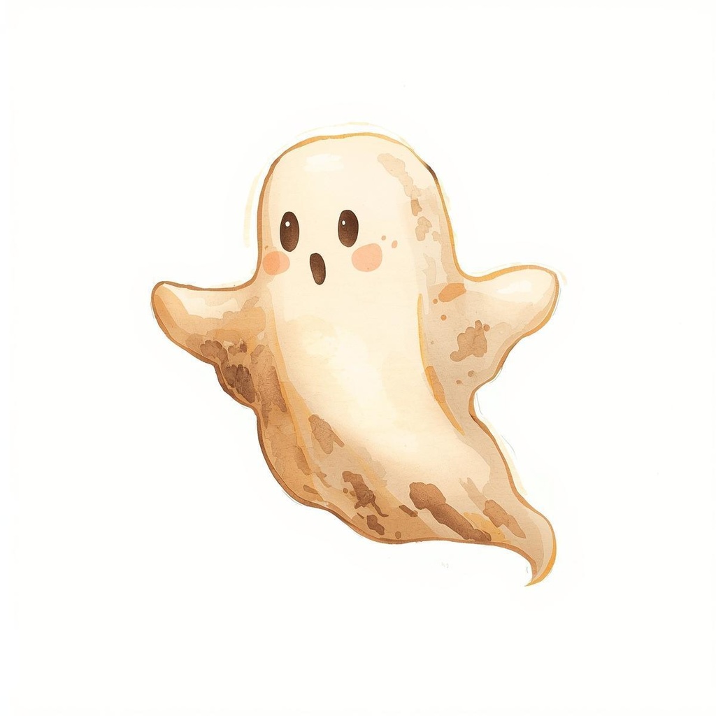 【Canva】水彩風 ハロウィン クリップアートセット1(ブラウン系/全10点)PNG背景透過