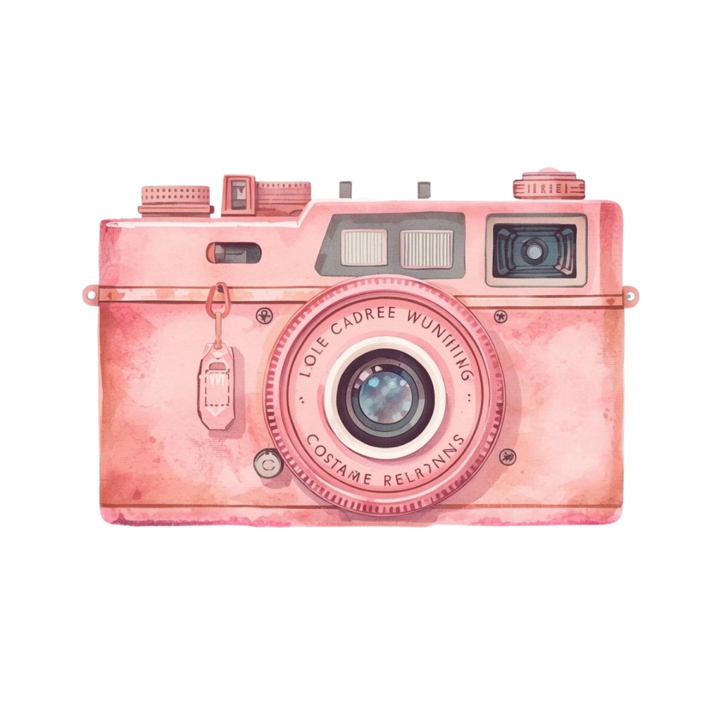 【canva】水彩風旅行アートクリップアートセット(ピンク系/全10種類)PNG背景透過