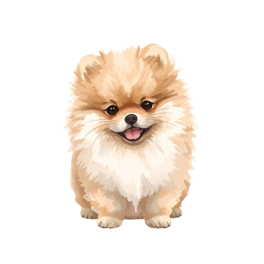 【canva】水彩風・子犬アートクリップアートセット(全10種類)PNG背景透過