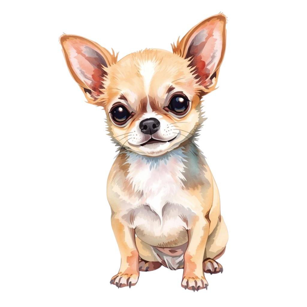 【canva】水彩風・子犬アートクリップアートセット(全10種類)PNG背景透過