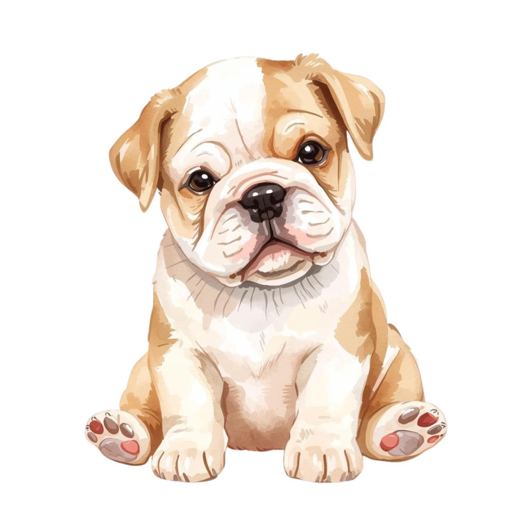 【canva】水彩風・子犬アートクリップアートセット(全10種類)PNG背景透過