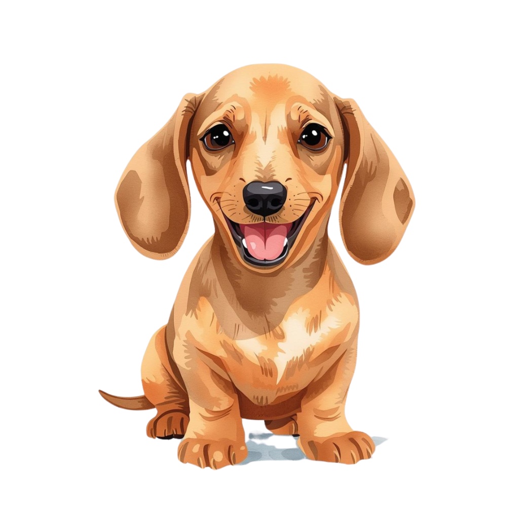 【canva】水彩風・子犬アートクリップアートセット(全10種類)PNG背景透過