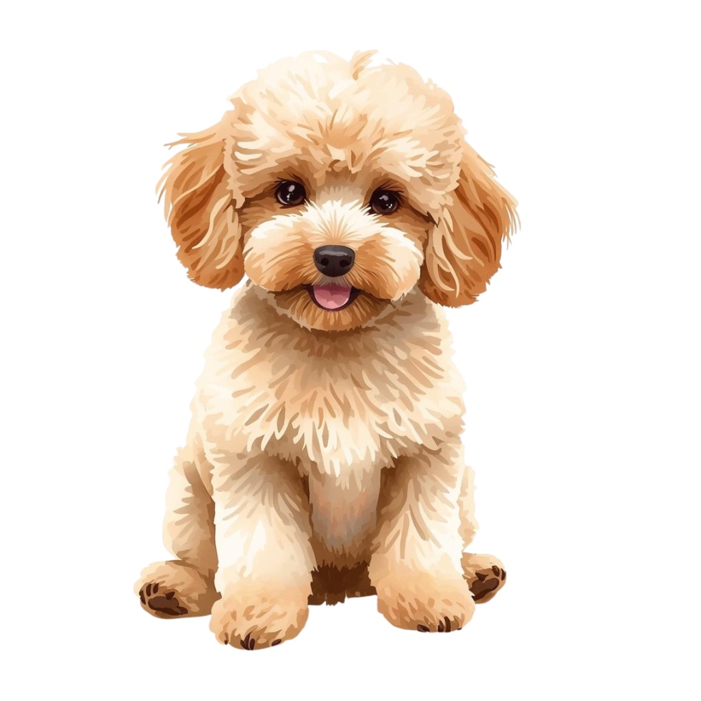 【canva】水彩風・子犬アートクリップアートセット(全10種類)PNG背景透過