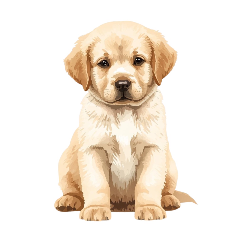 【canva】水彩風・子犬アートクリップアートセット(全10種類)PNG背景透過