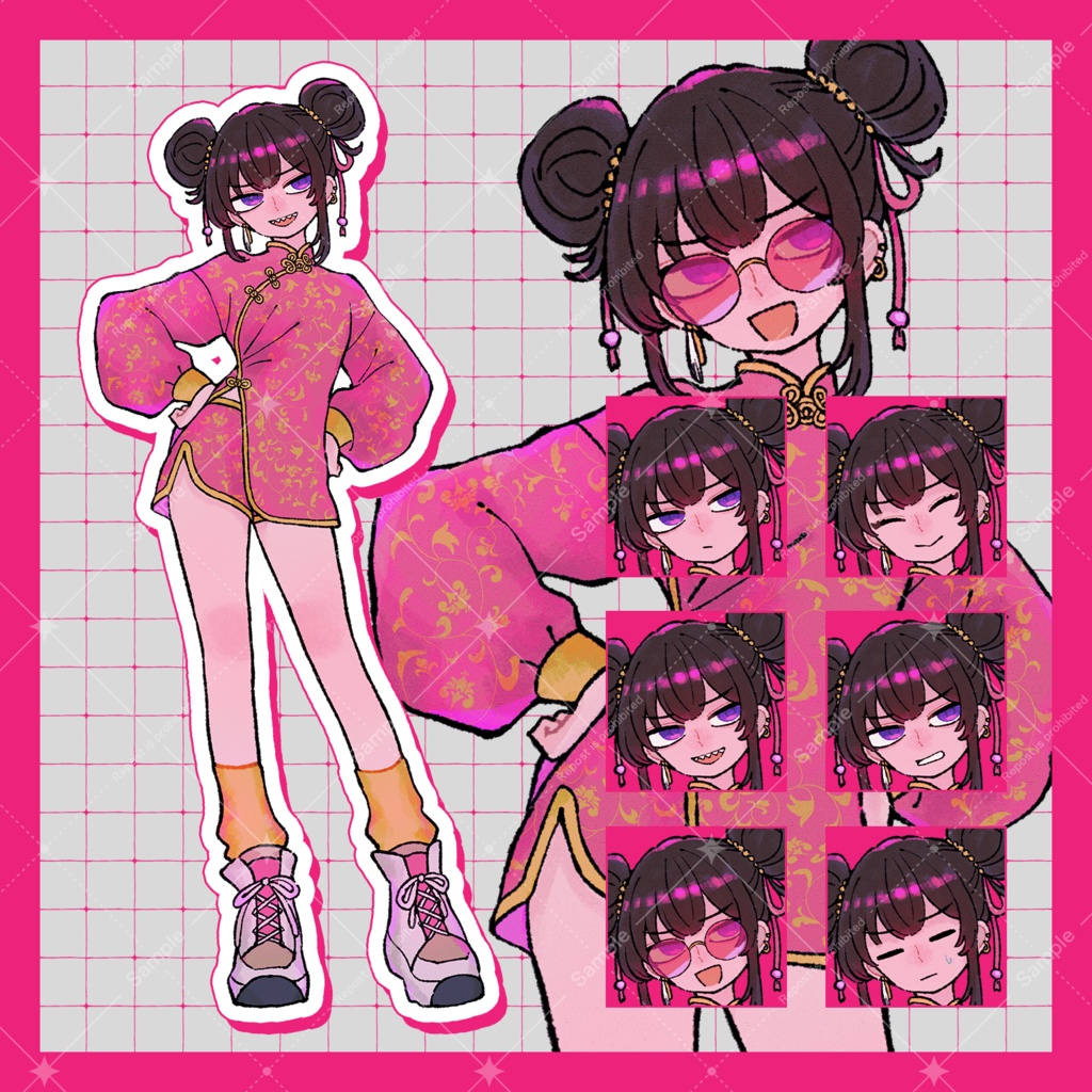 【差分6種】癖のあるチャイナ娘の立ち絵