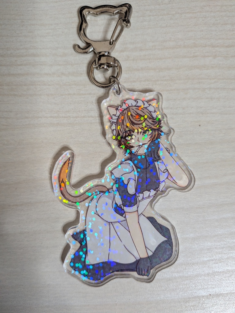猫耳メイドさんホロ入りアクリルキーホルダー