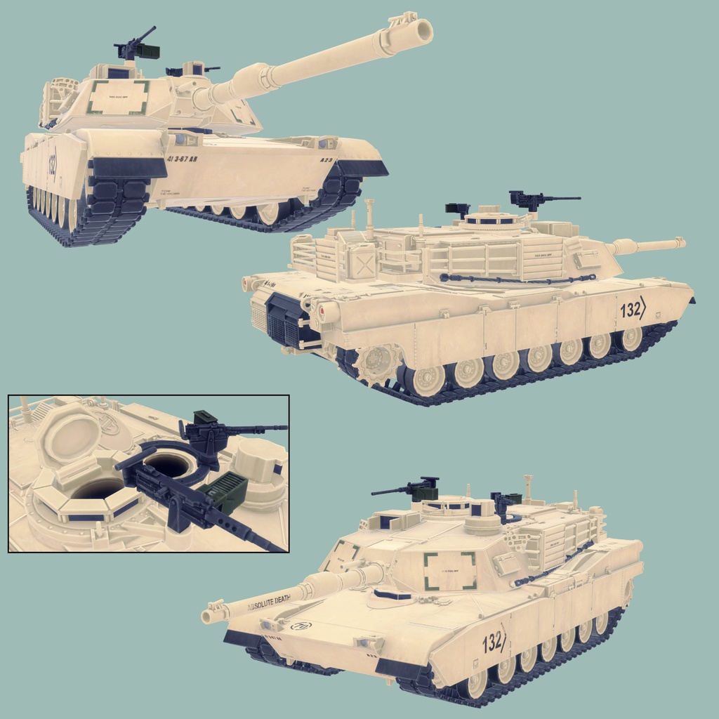 【セール中】ユビークル M1A2エイブラムス【VRChat向けギミック付き戦車モデル】