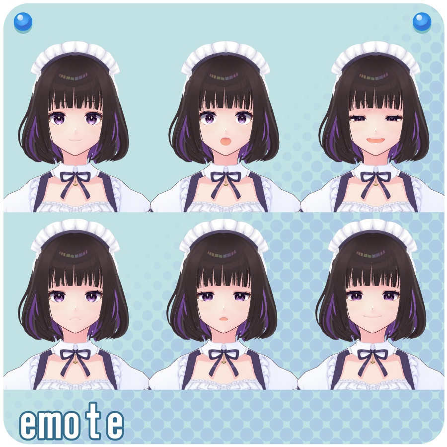 【VroidVRM】フリルメイド ヘアカラー9色付き(Frill Maid with 9 hair colors)