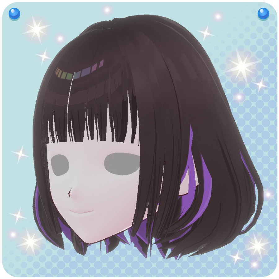 【VRoid用ヘアプリセット】インナーカラーボブヘア9色(Inner Color Bob Hair 9 colors)
