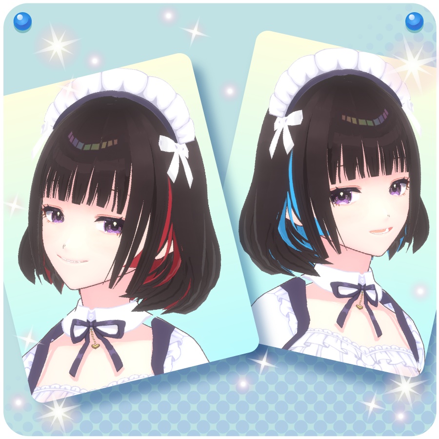 【VRoid用ヘアプリセット】インナーカラーボブヘア9色(Inner Color Bob Hair 9 colors)