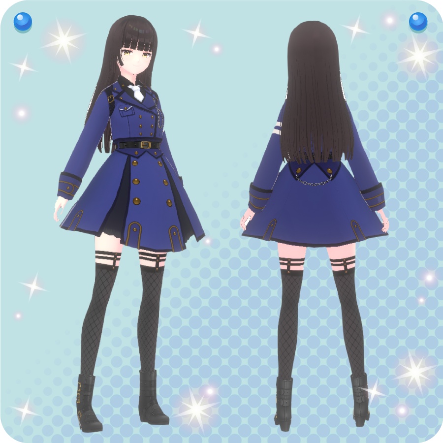 【VroidVRM】ミリタリーワンピース【Military dress】