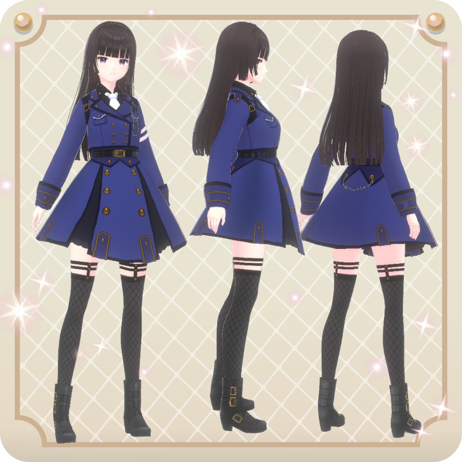 【VRoid用ドレスセット】ミリタリーワンピース(Militarydressclothes)