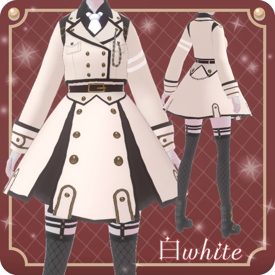 【VRoid用ドレスセット】ミリタリーワンピース(Militarydressclothes)