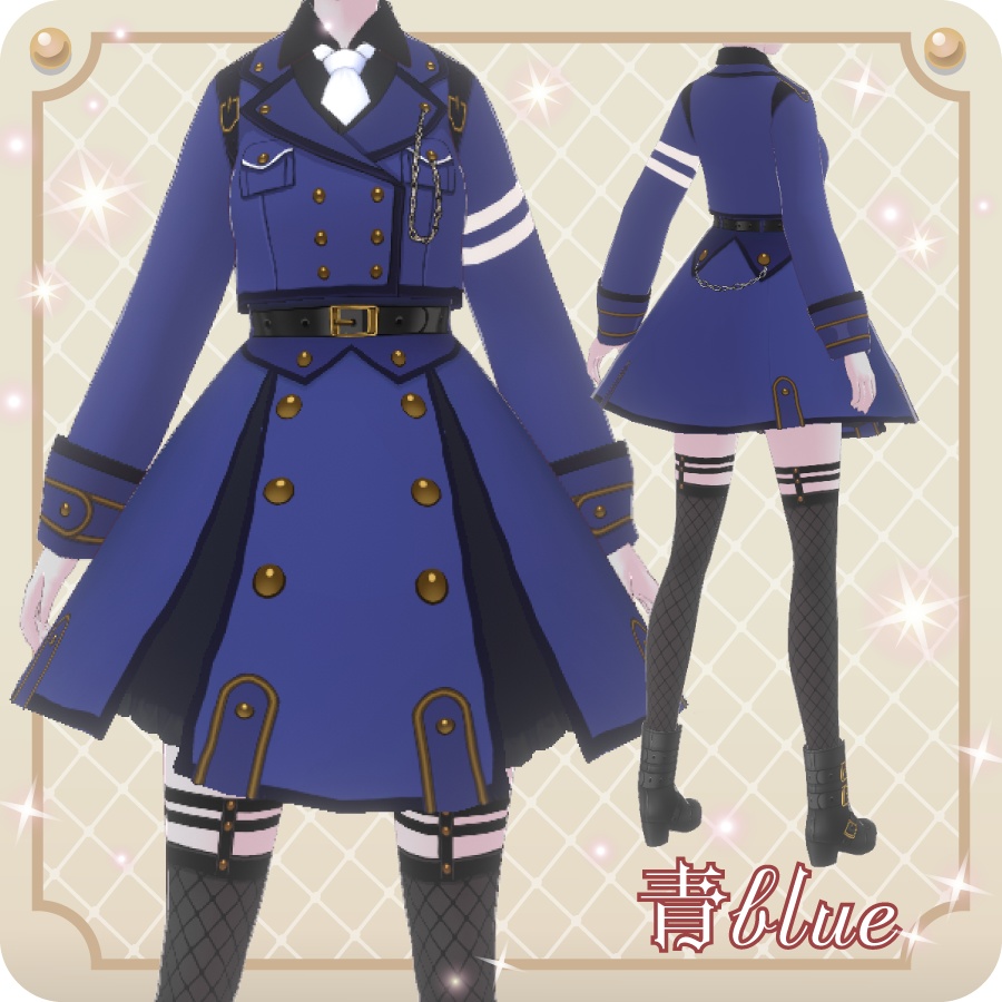 【VRoid用ドレスセット】ミリタリーワンピース(Militarydressclothes)
